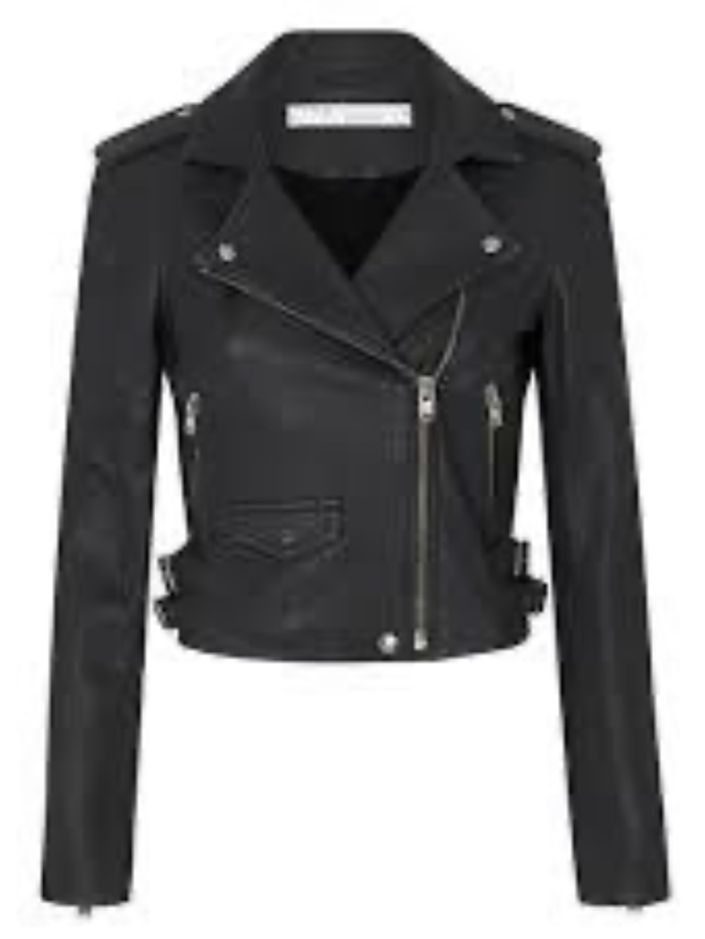 IRO Black Leather Moto Jacket – Size 36
